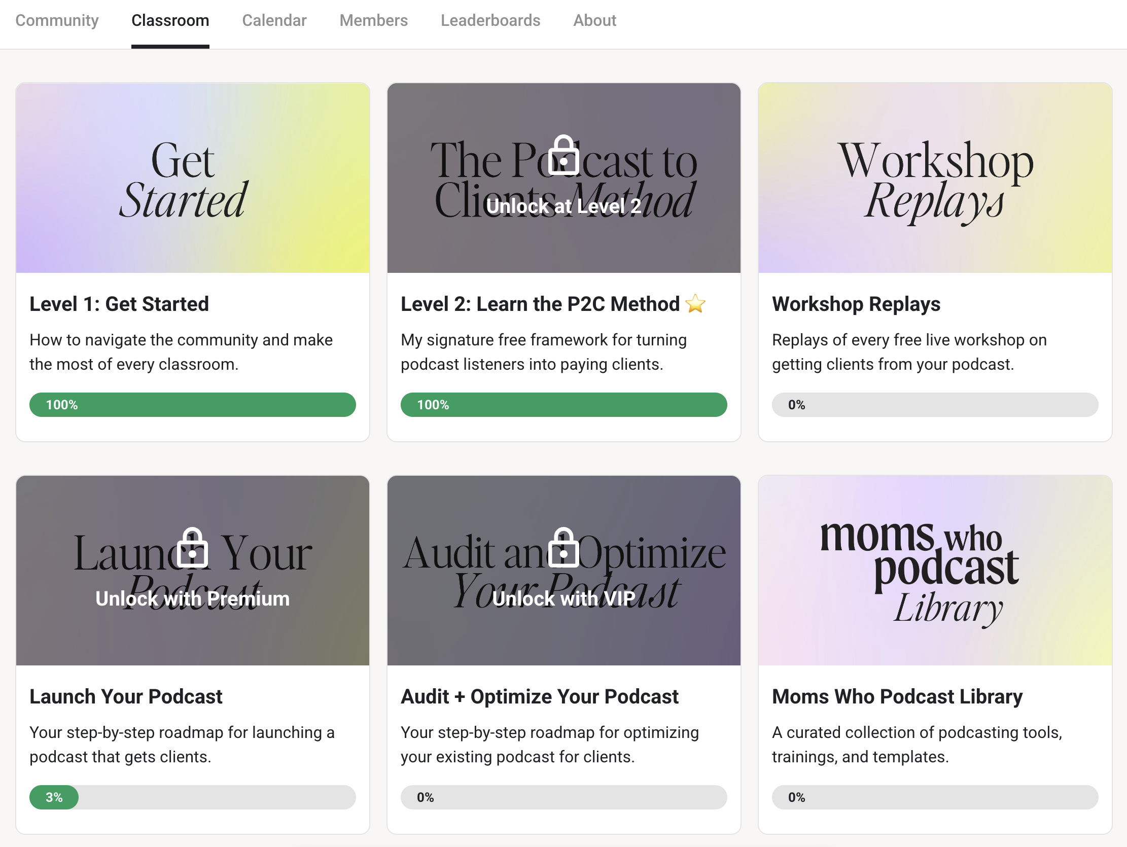Inside the Moms Who Podcast Skool classroom
